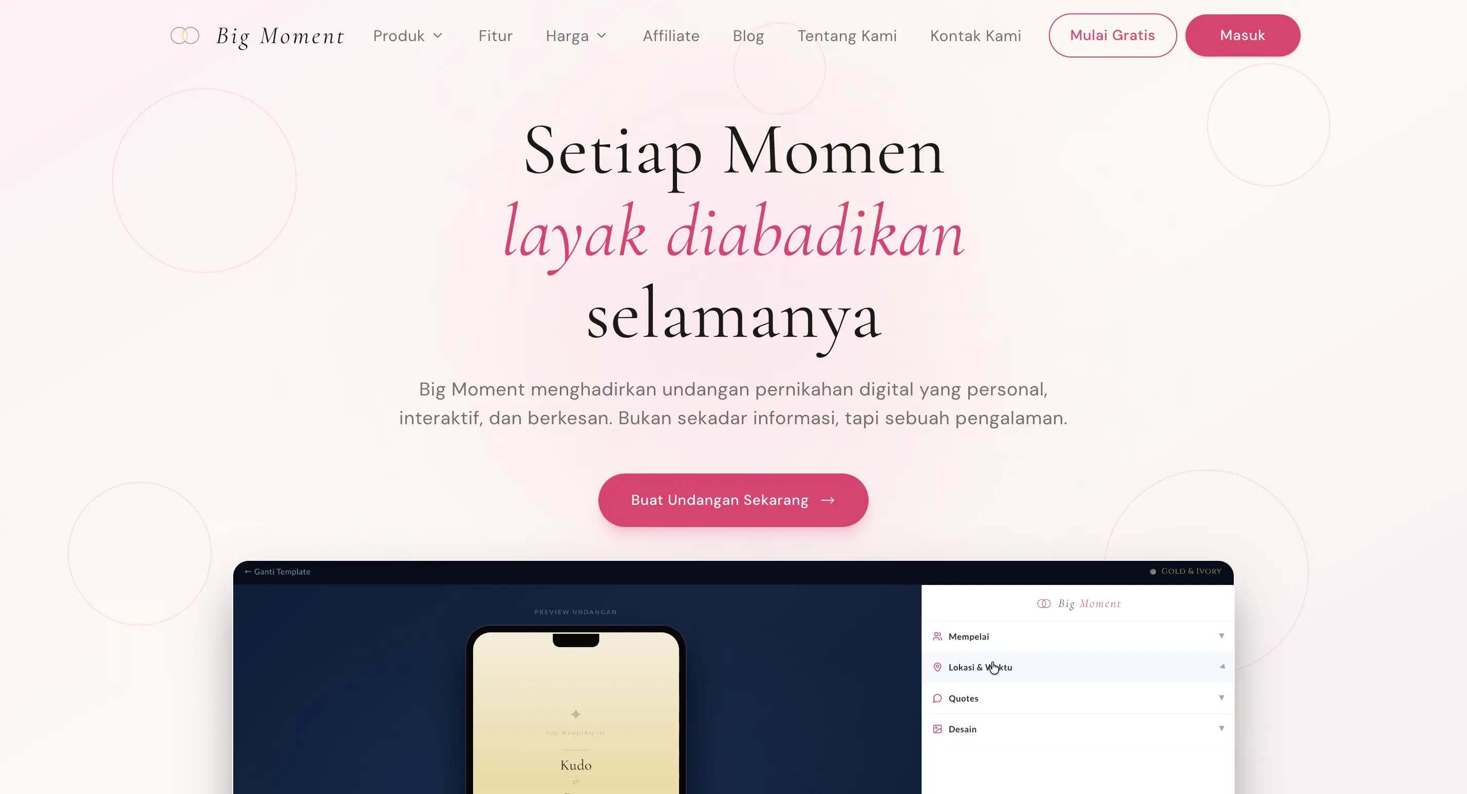 Tampilan Bigmoment.id